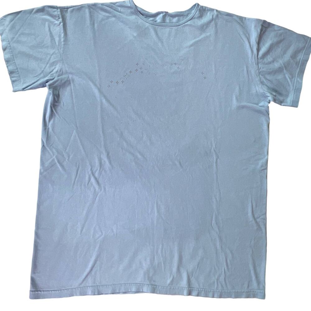 Plus Size Light Blue Crew Neck Short Sleeve Tee Women’s Work Shirt